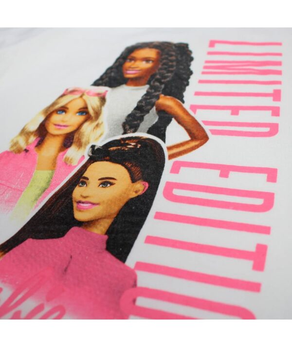 T-shirt blanc manches courtes Fille Barbie – Confort et style pour les petites fashionistas – Image 3