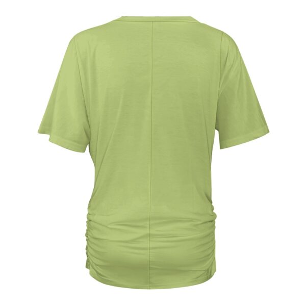 T‑Shirt Femme Col V Plissé – Coupe Regular Stretch, Plis Sculptants, Mode Éthique & Confort – Image 3